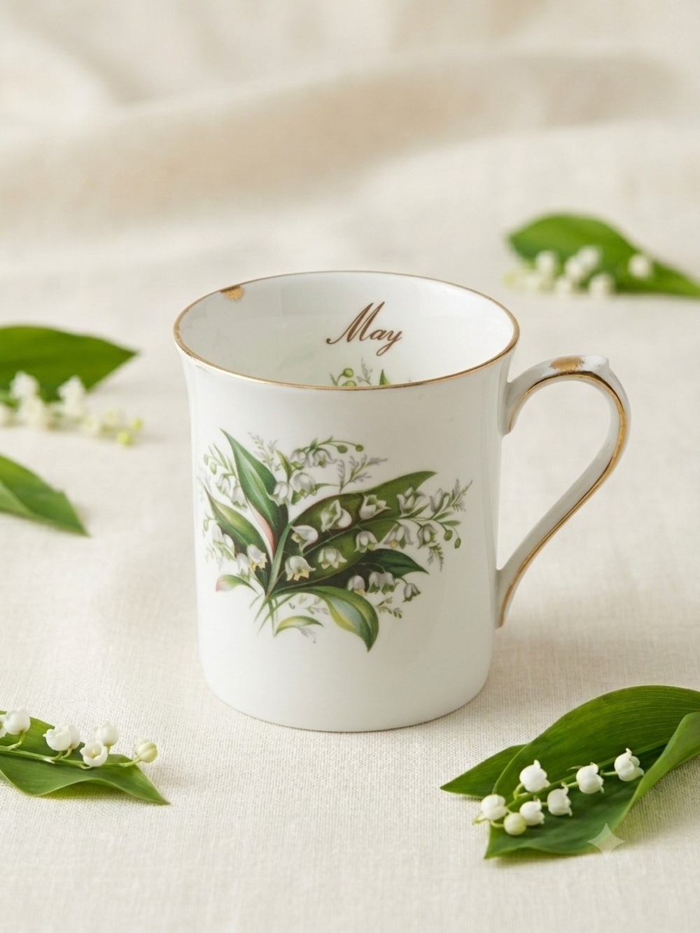 Queen's Rosina China "May" Lily of the Valley Mug - Vintage
